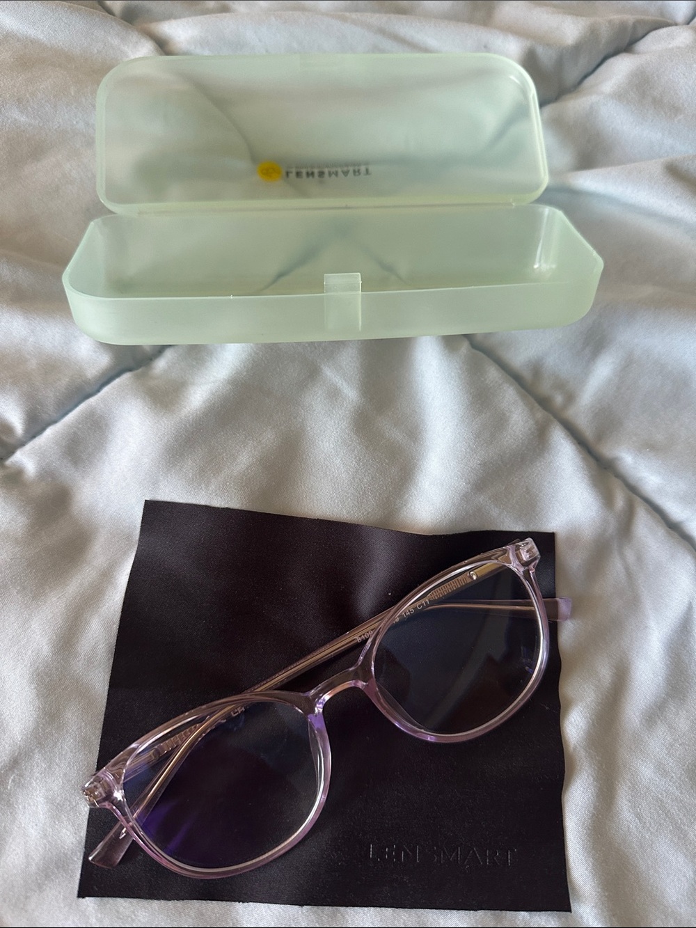 Transparent Purple Women’s Reading computer glasses with Case - Lensmart